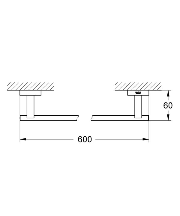 GROHE Essentials Cube Towel Rail, 600 mm & Reviews Wayfair.ie